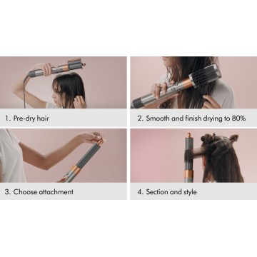 Dyson HS05 Airwrap Complete Long Ηλεκτρική Βούρτσα με Αέρα & Περιστρεφόμενη Κεφαλή για Ίσιωμα και Μπούκλες 1300W Strawberry Bronze/blush Pink Dyson HS05 Airwrap Complete Long Ηλεκτρική Βούρτσα με Αέρα & Περιστρεφόμενη Κεφαλή για Ίσιωμα και Μπούκλες 1300W Strawberry Bronze/blush Pink